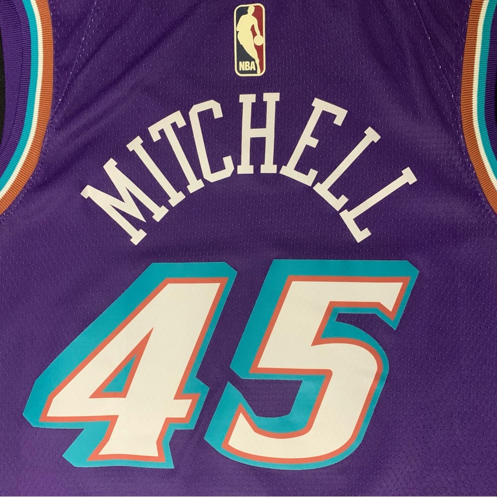 Nike Donovan Mitchell Utah Jazz #45 Purple Classic Swingman Jersey 40 Men’s S - Picture 8 of 8